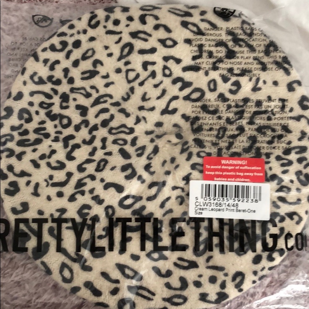 Leopard print beret